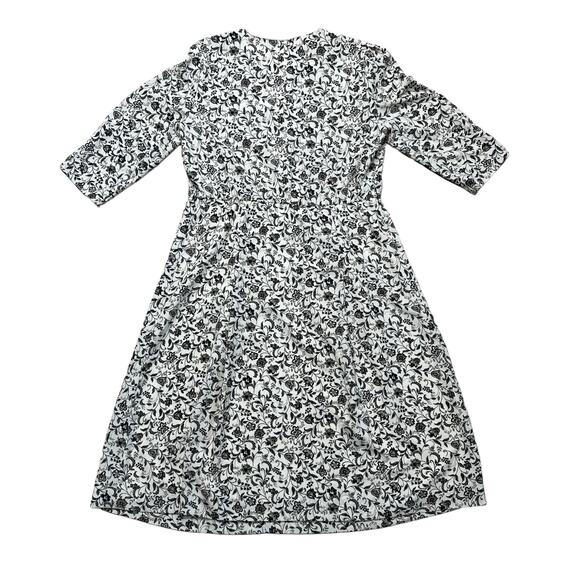 Vintage Oblady Tokyo Style Floral Dress Size Medium Black And White - Picture 5 of 7